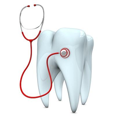 An illustration of a Tooth with stethoscope in Pikesville, MD